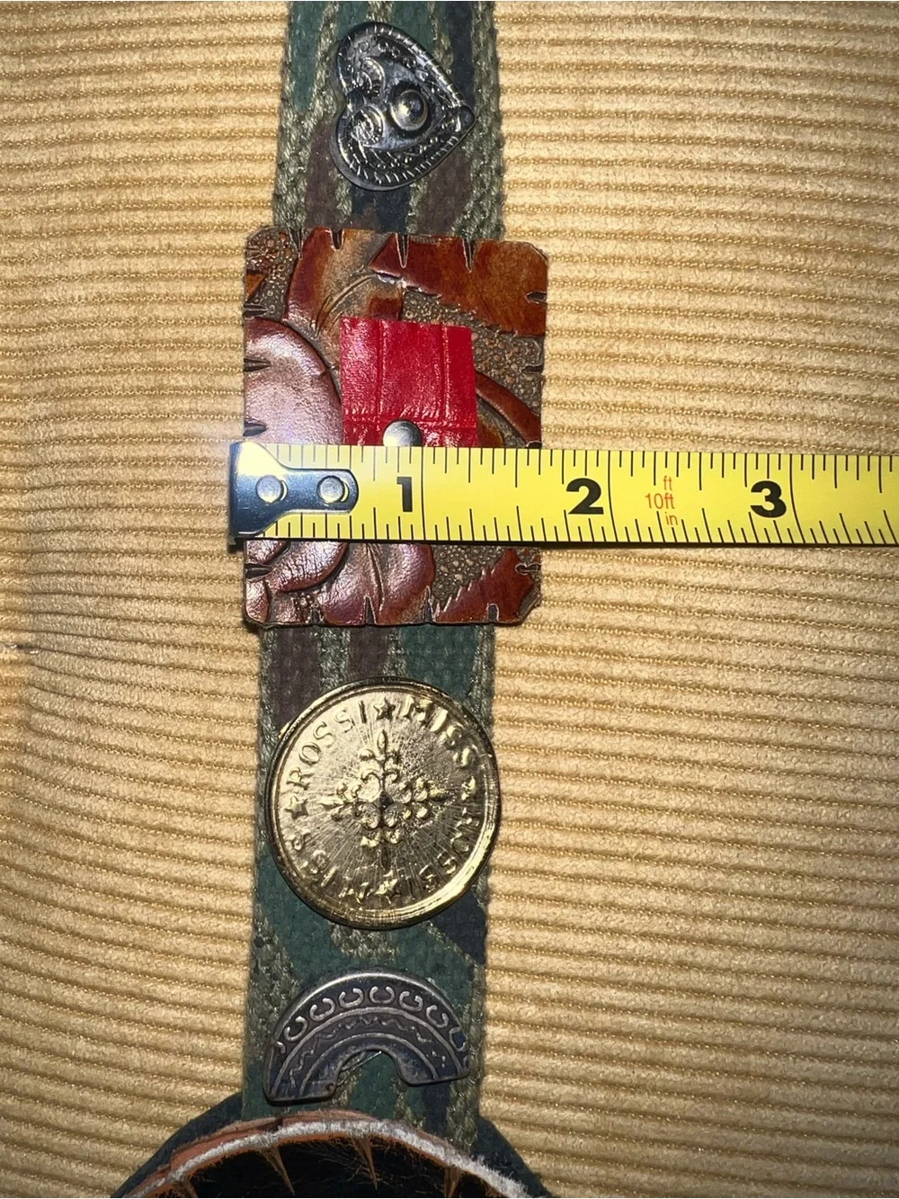 Leather accent belt